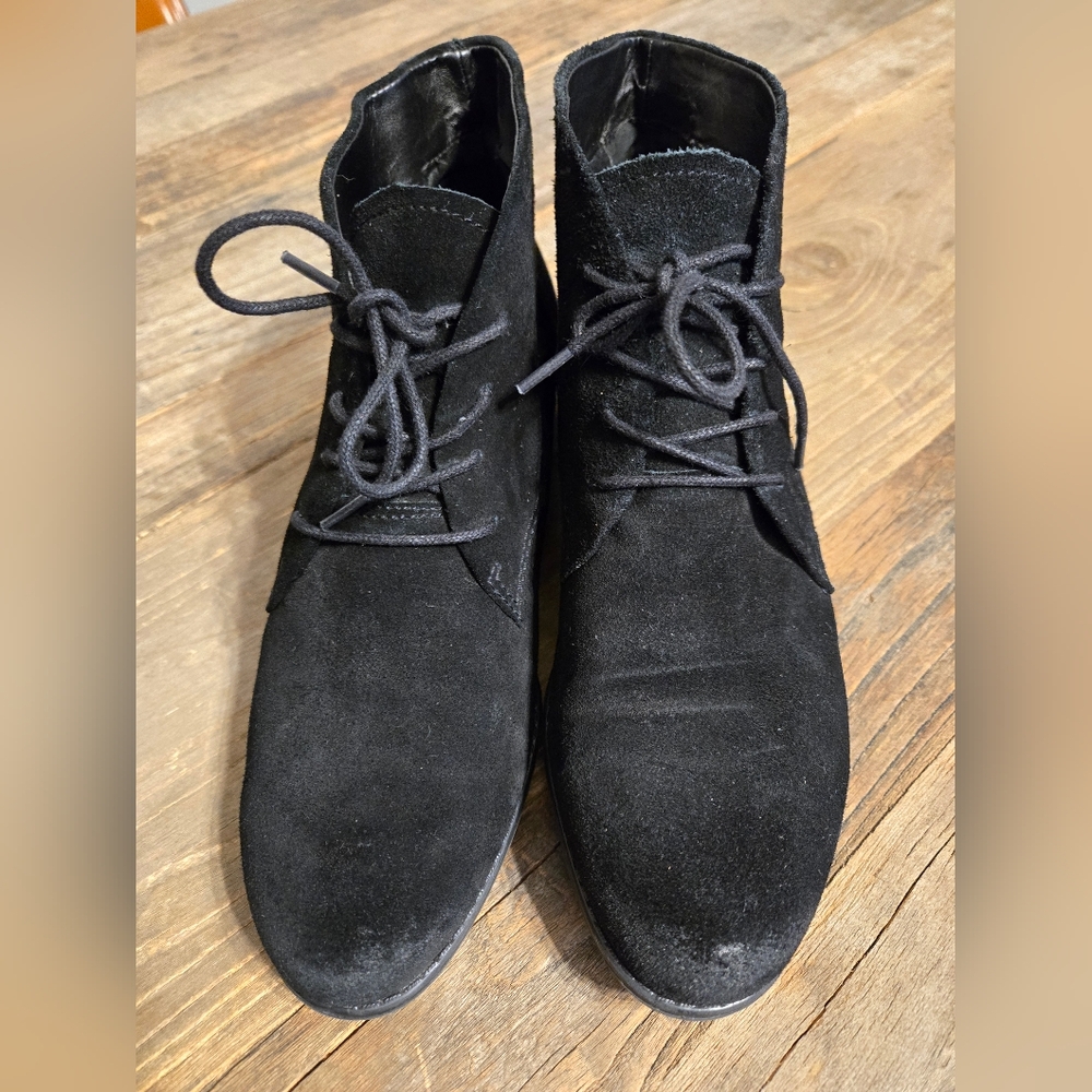 Franco Sarto Black Suede Booties 8.5